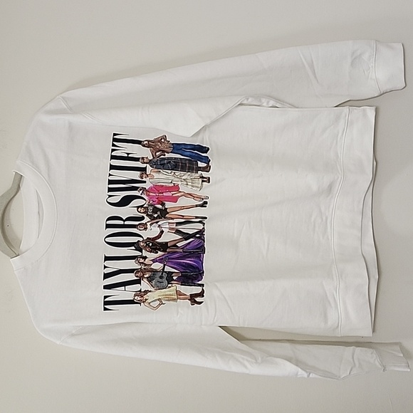 Taylor Swift Midnight Era Graphic Sweatshirt White Long Sleeve Size Small - Picture 3 of 16